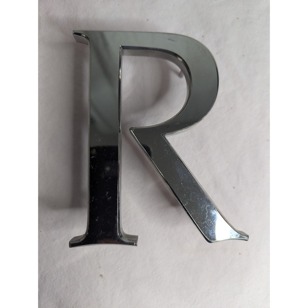 letter R silver Metal sign‎ retail display room Art craft Business initial 5.75"